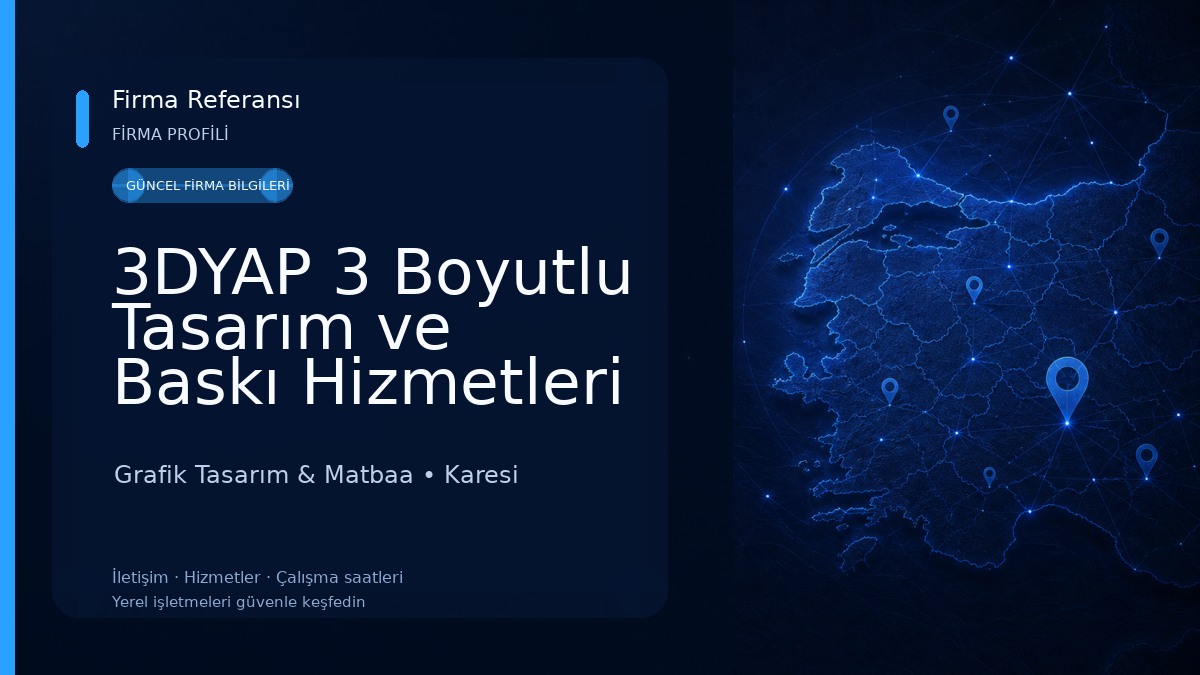 3DYAP 3 Boyutlu Tasarım ve Baskı Hizmetleri Grafik Tasarım & Matbaa
