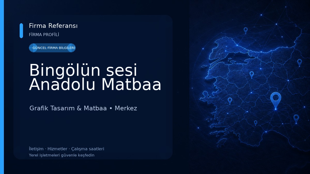 Bingölün sesi Anadolu Matbaa Grafik Tasarım & Matbaa