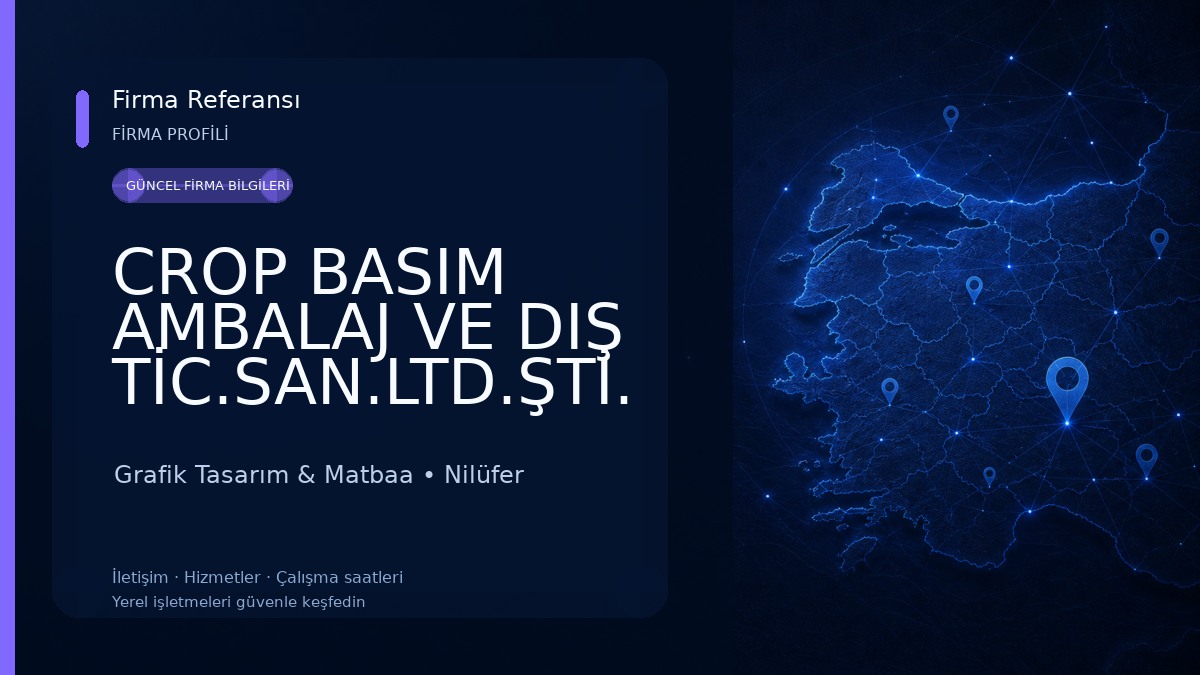 CROP BASIM AMBALAJ VE DIŞ TİC.SAN.LTD.ŞTİ. Grafik Tasarım & Matbaa